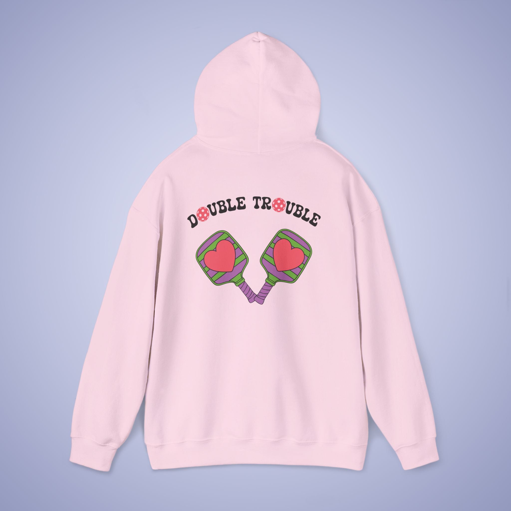Double Trouble Pickleball Team Couple Gift Hoodie Graphic Design Sweatshirt