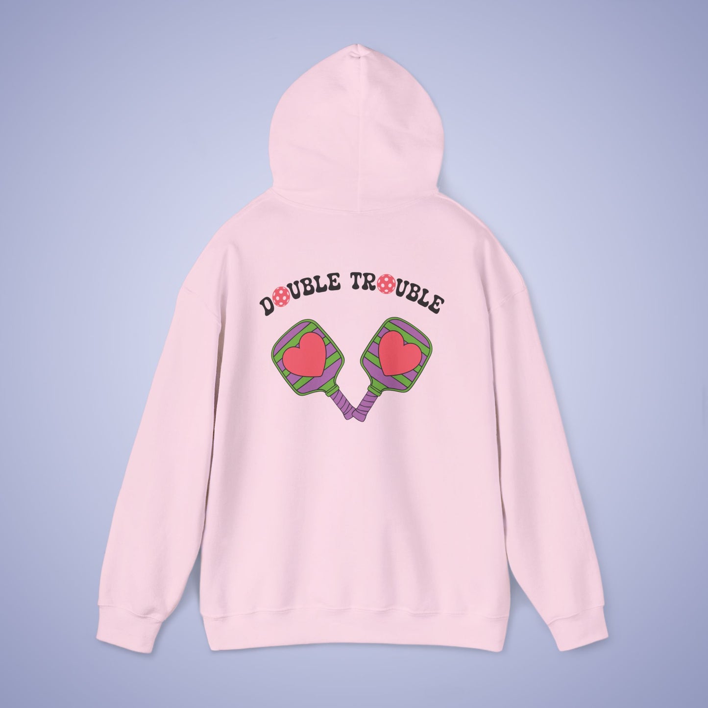 Double Trouble Pickleball Team Couple Gift Hoodie Graphic Design Sweatshirt