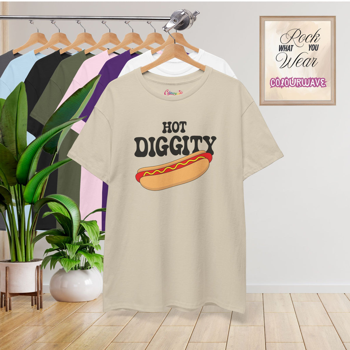 Hot Diggity Dog Funny Hot Dog T-Shirt | Hot Dog Lover Gift Black