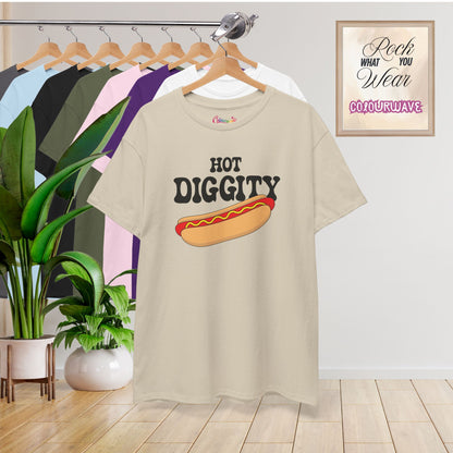 Hot Diggity Dog Funny Hot Dog T-Shirt | Hot Dog Lover Gift Black