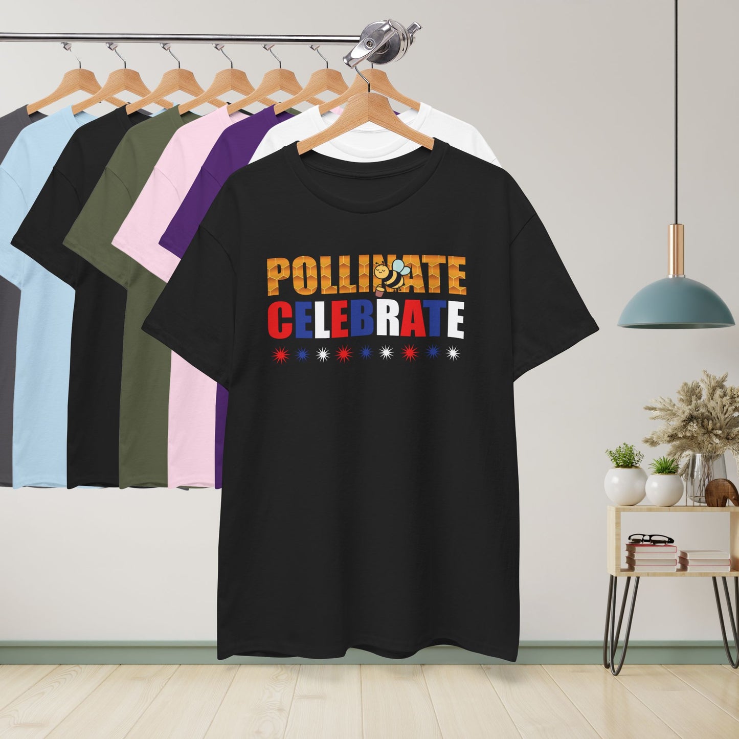 Pollinate and Celebrate Sweet As Honey Funny Bee Lover July 4th Design Unisex T Shirt