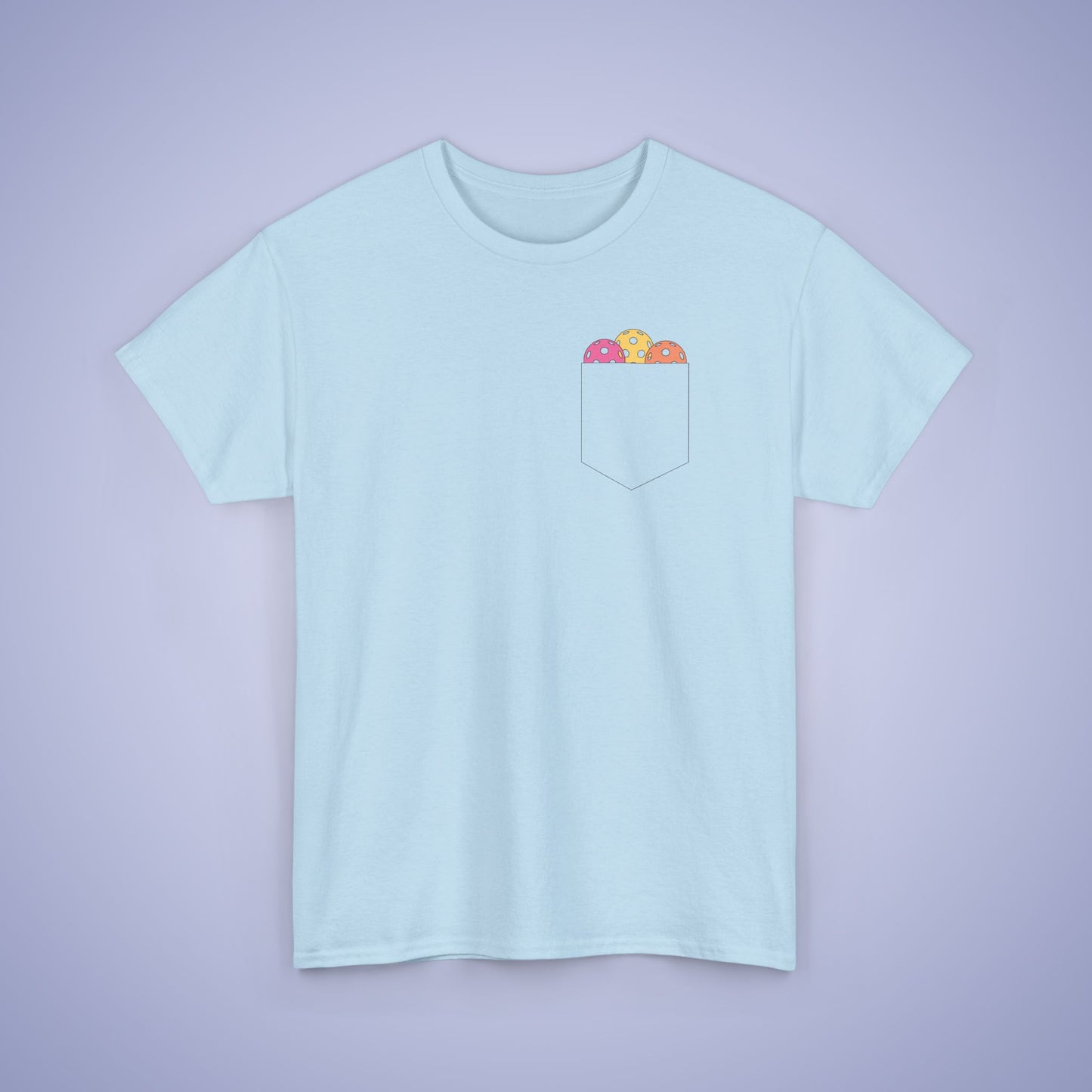 Pickleball Pocket Design T Shirt Coloured Graphic Design
