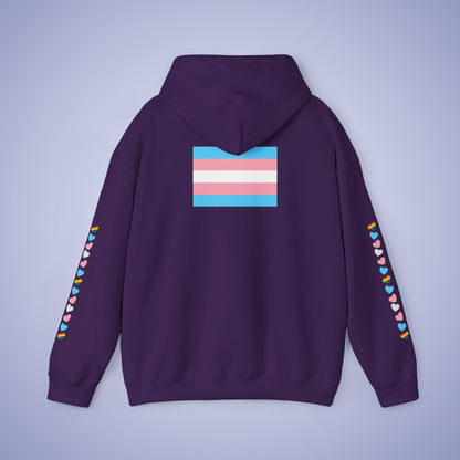 Trans Hearts Radiant Love Hoodie | Transexual Pride Month Hooded Sweatshirt