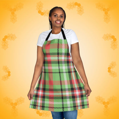 Mistletoe Christmas Plaid Kitchen Apron