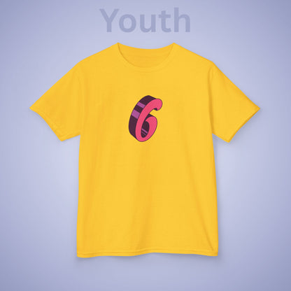 Pink Word Art 6 Tee Fun Trending Kids Cotton T Shirt Six Seven Youth