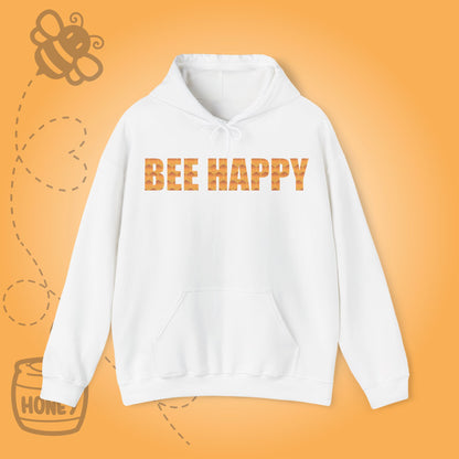 Bee Happy Sweet As Honey Honeycomb Word Art Design Hoodie Sweatshirt