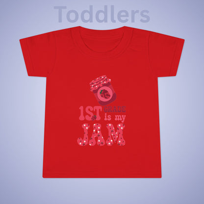 First Grade is my Jam Raspberry Kids Cotton T Shirt Back To School Toddler