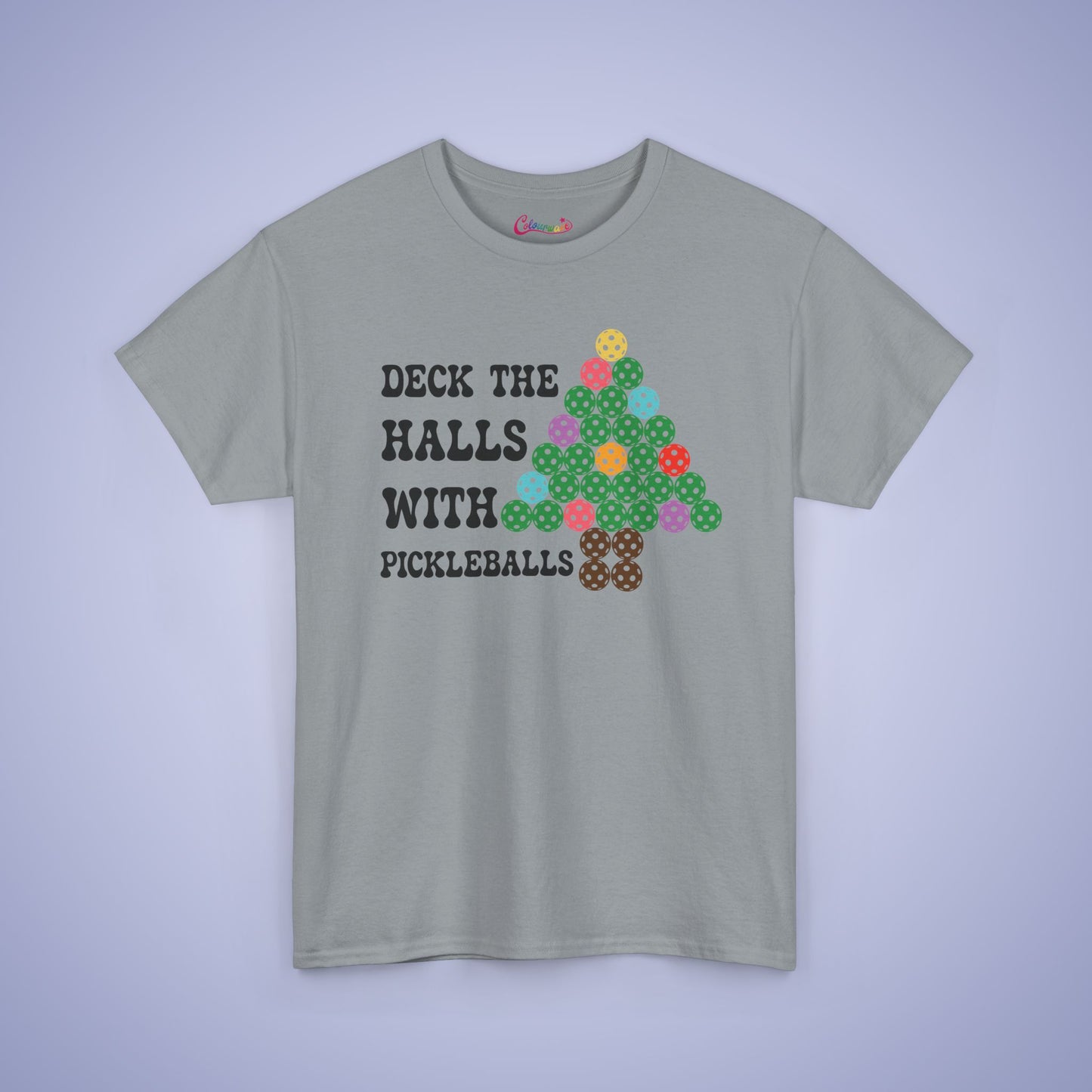 Deck the Halls with Pickleballs Christmas Tee Graphic Design T Shirt