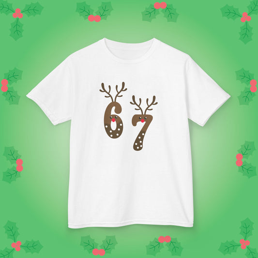 Reindeer Christmas 67 Tee Fun Trending Kids Cotton T Shirt Six Seven Youth