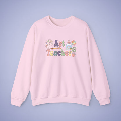 Art Teacher Crewneck Sweatshirt Retro Unisex Back to School