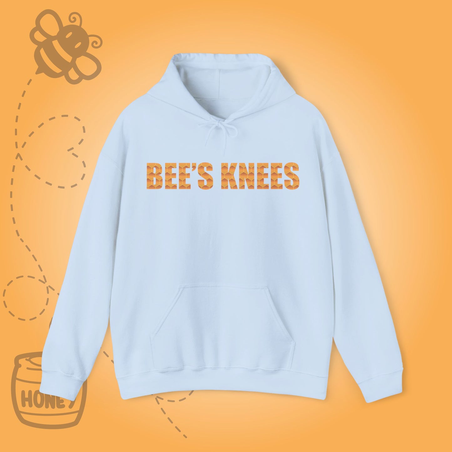 Bees Knees Sweet As Honey Honeycomb Word Art Design Hoodie Sweatshirt