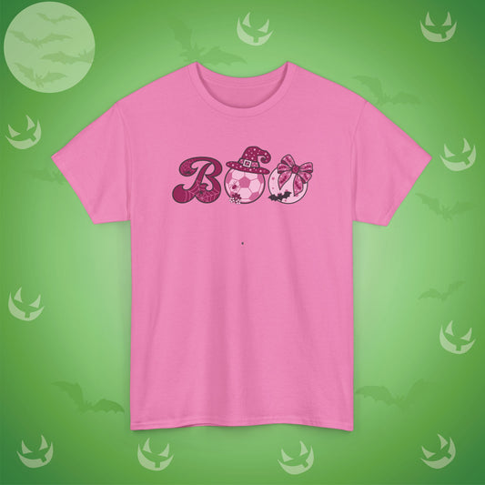 Soccer BOO T-Shirt | Girly Coquette Halloween Design