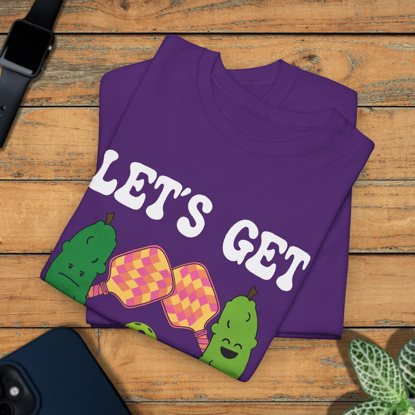 Lets Get Pickled Funny Alcohol Drinking Pickleball T Shirt White Graphic Design