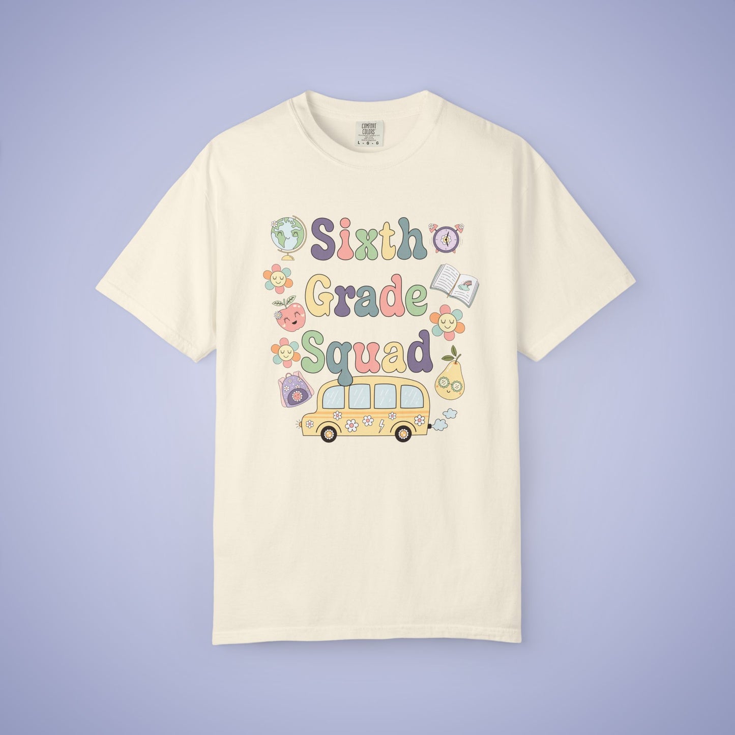 Sixth Grade Squad Retro Fun Teacher T Shirt Comfort Colors Unisex Back to School