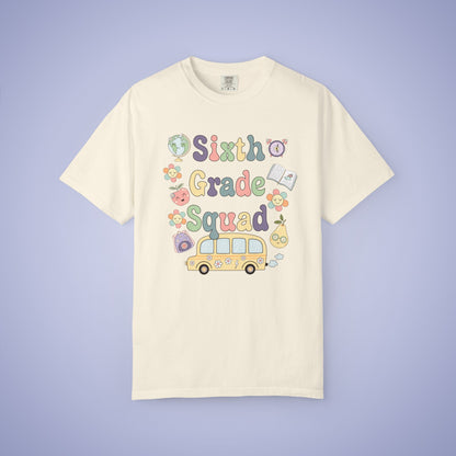 Sixth Grade Squad Retro Fun Teacher T Shirt Comfort Colors Unisex Back to School