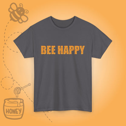 Bee Happy Sweet As Honey Honeycomb Word Art Design T Shirt