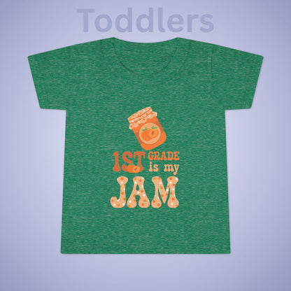 First Grade is my Jam Apricot Kids Cotton T Shirt Back To School Toddler