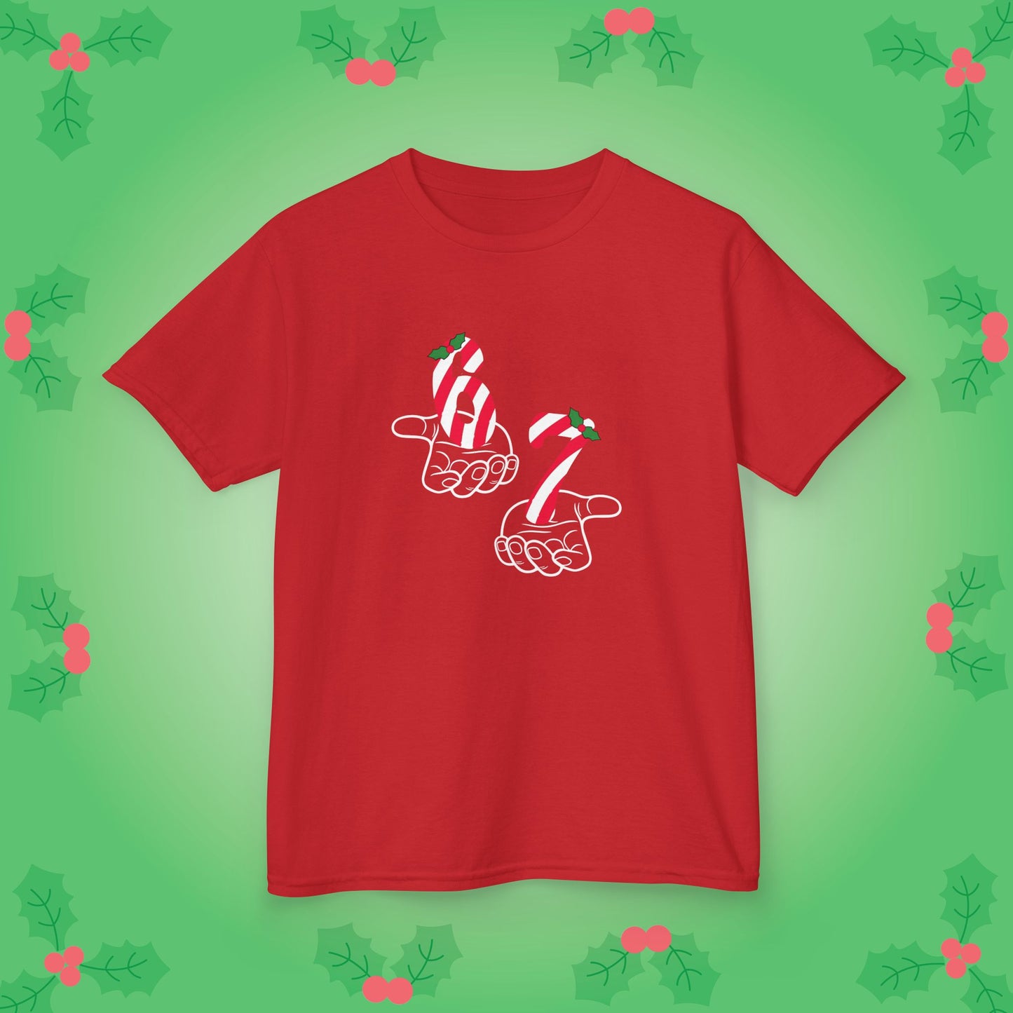 Candy Cane Christmas 67 Tee Fun Trending Kids Cotton T Shirt Six Seven Youth