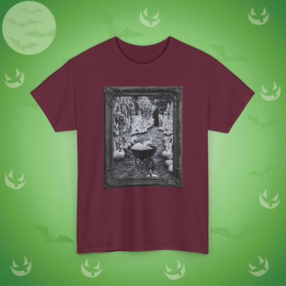 A Reaper in the Pumpkin Patch Spooky Halloween T-Shirt | Photographic Design