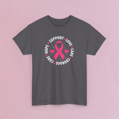 Support Love Courage and Cure Breast Cancer Awareness Unisex T Shirt