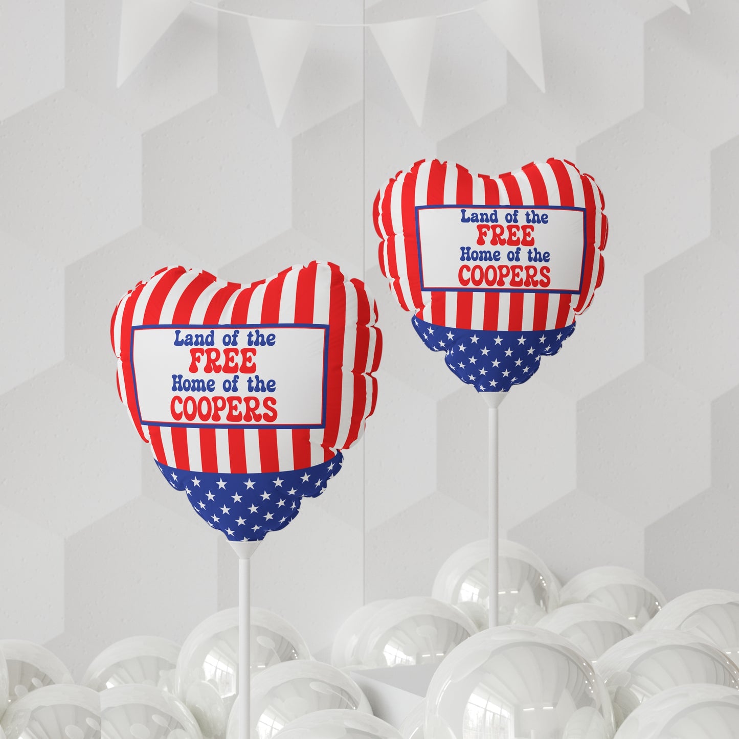 Land of the Free Personalized Patriotic July 4th Home Decor Party Balloon USA Flag