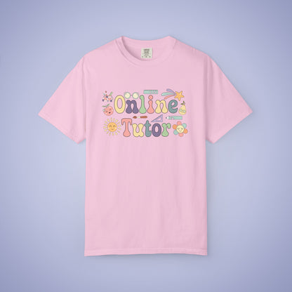 Online Tutor Teacher T Shirt Retro Comfort Colors Unisex Back to School