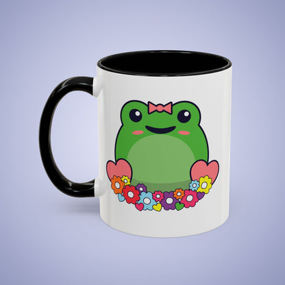 Flower Frog Lover Gift Coffee Mug Ceramic