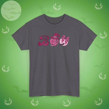 Basketball BOO T-Shirt | Girly Coquette Halloween Design