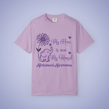 My Hero is Now My Angel Alzheimers Awareness Comfort Colors T Shirt Unisex