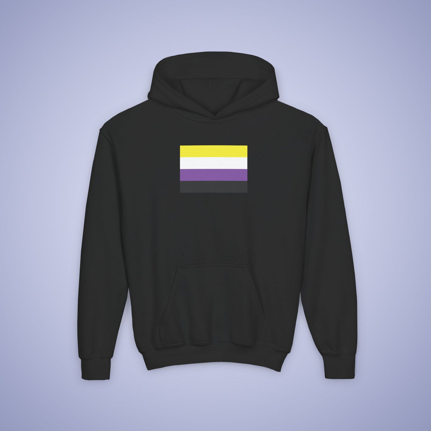 Non Binary Flag Pride Kids Cotton Hoodie LGBTQ Pride Month