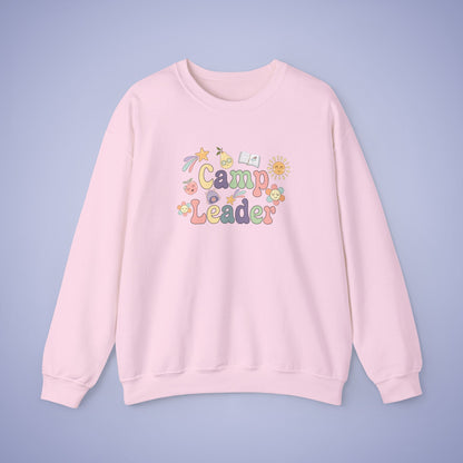 Camp Leader Teacher Crewneck Sweatshirt Retro Unisex Back to School