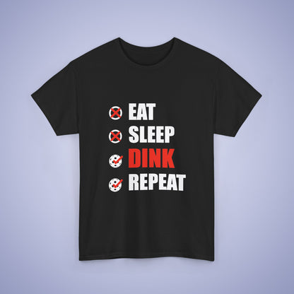 Eat Sleep Dink Repeat Funny Pickleball T Shirt White Text Design