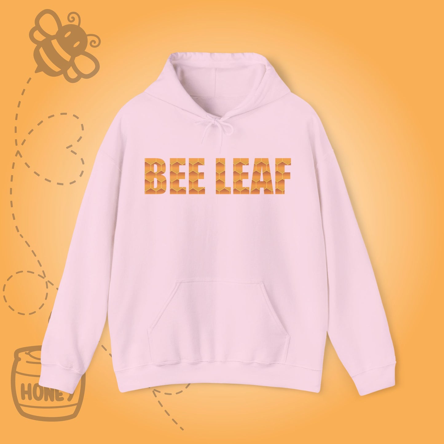 Bee Leaf Sweet As Honey Honeycomb Word Art Design Hoodie Sweatshirt