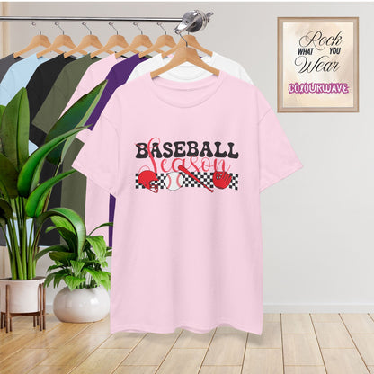 Baseball Season Graphic Checkered Unisex T Shirt