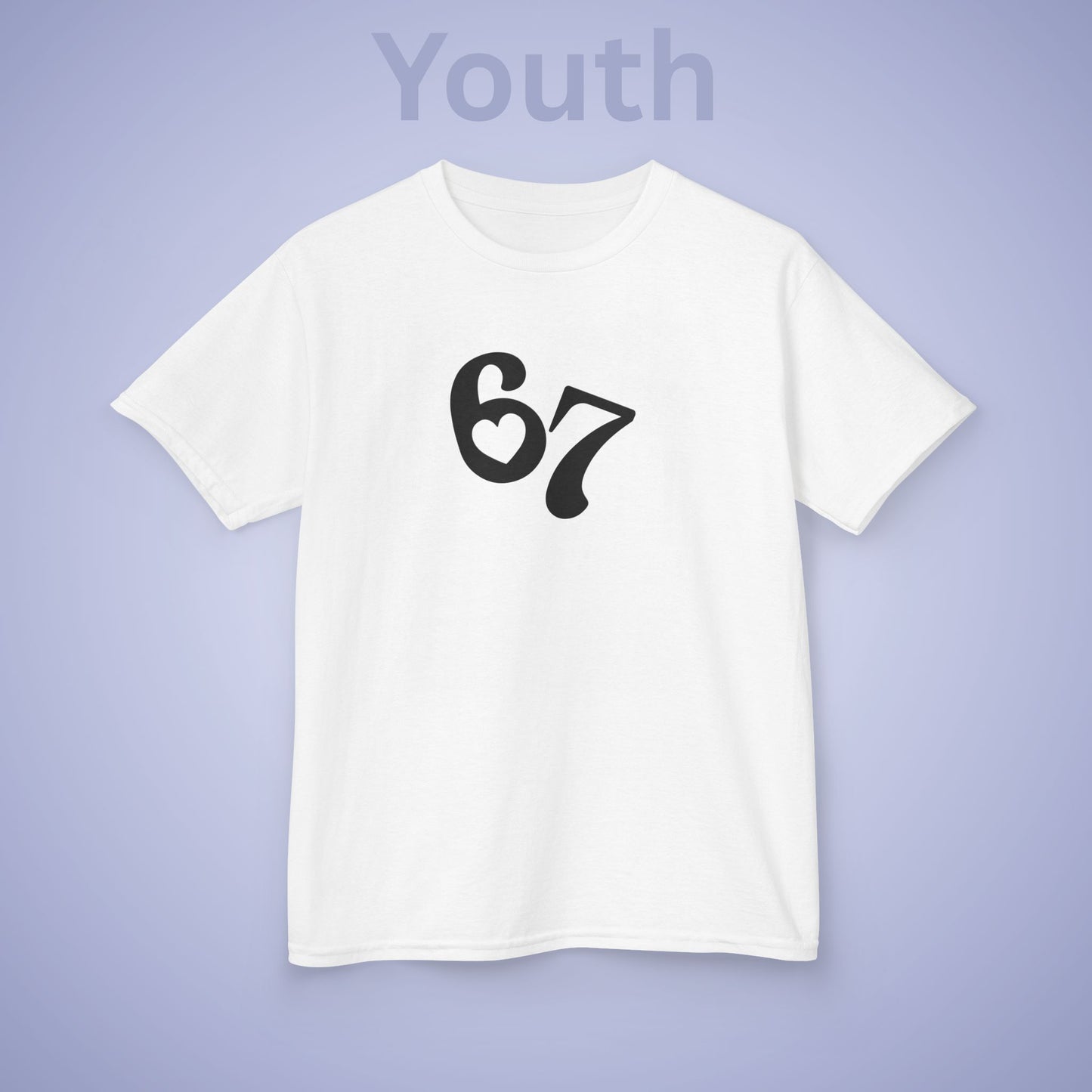 Love Heart 67 Tee Fun Trending Kids Cotton T Shirt Six Seven Youth