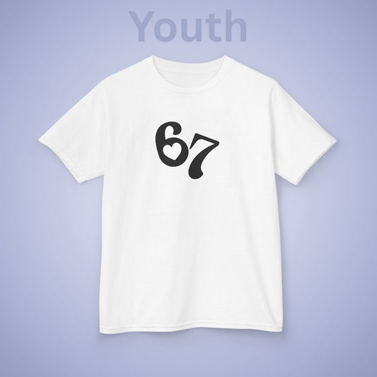 Love Heart 67 Tee Fun Trending Kids Cotton T Shirt Six Seven Youth