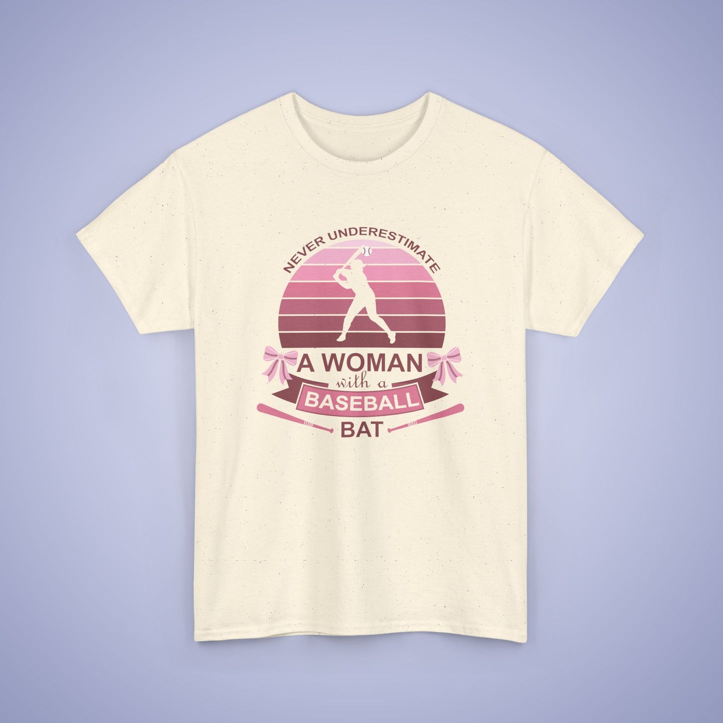 Don't Under Estimate a Women with a Baseball Bat Coquette Bow Pink Funny Unisex T Shirt