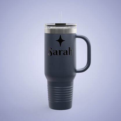 Personalized Insulated Travel Mug - 40oz, Custom Name Mug for Coffee Lovers Navy Blue