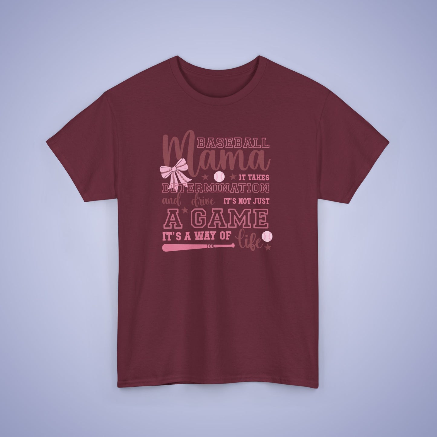 Baseball Mama Coquette Bow Pink Graphic Sports Mom Unisex T Shirt