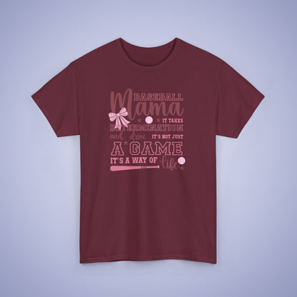 Baseball Mama Coquette Bow Pink Graphic Sports Mom Unisex T Shirt