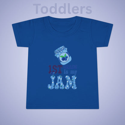 First Grade is my Jam Blueberry Kids Cotton T Shirt Back To School Toddler