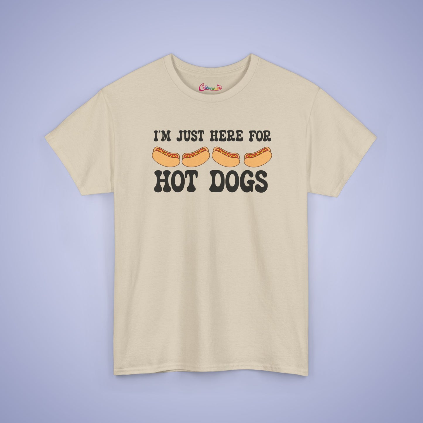 I'm Just Here for the Hot Dogs Funny Hot Dog T-Shirt | Hot Dog Lover Gift Black