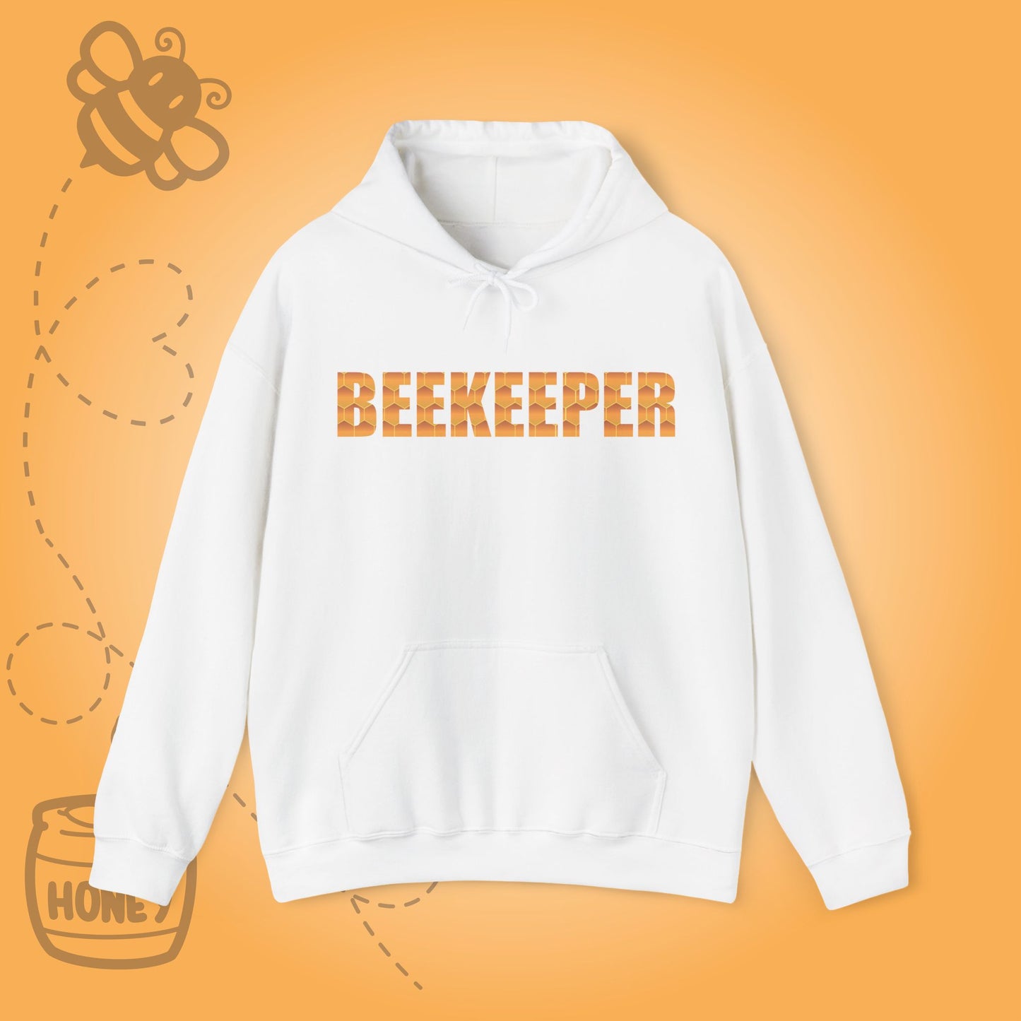 Beekeeper Sweet As Honey Honeycomb Word Art Design Hoodie Sweatshirt