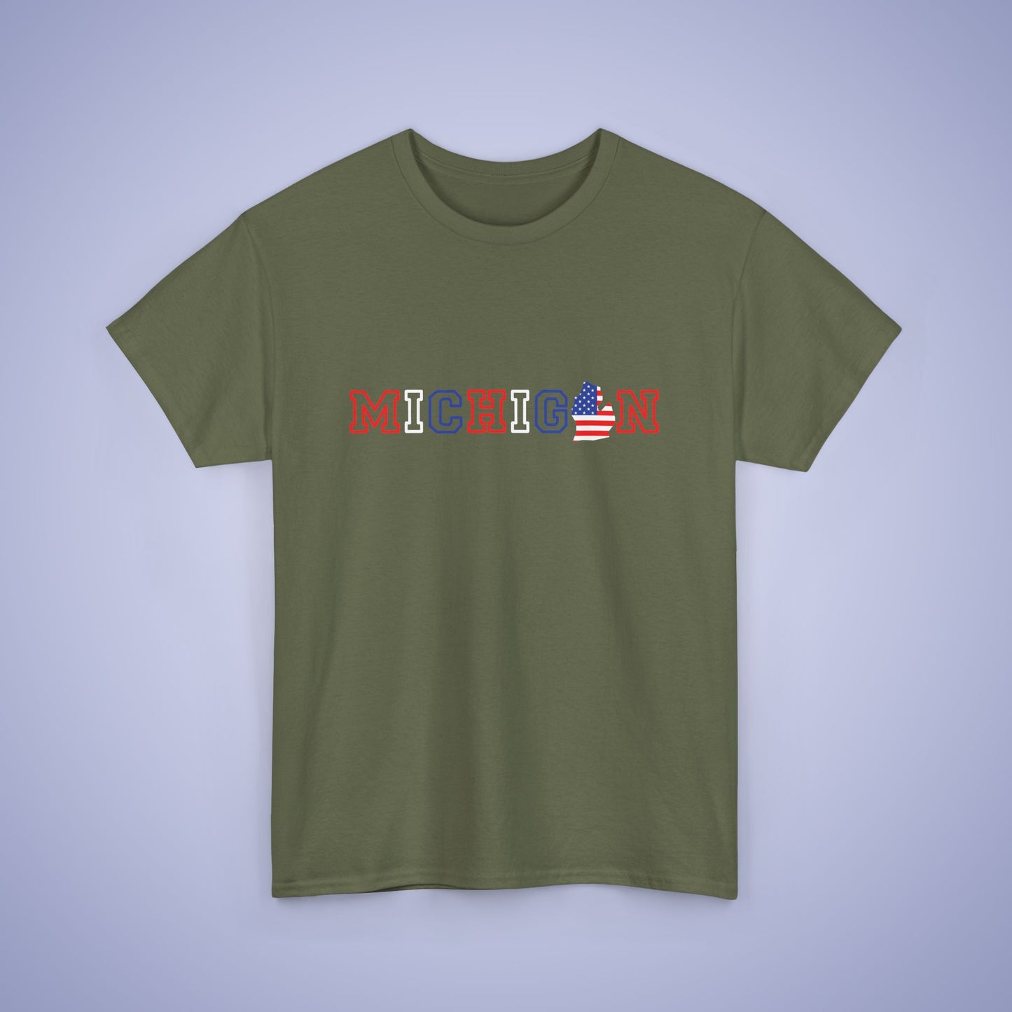Michigan Map Text Art Proud American Unisex T Shirt