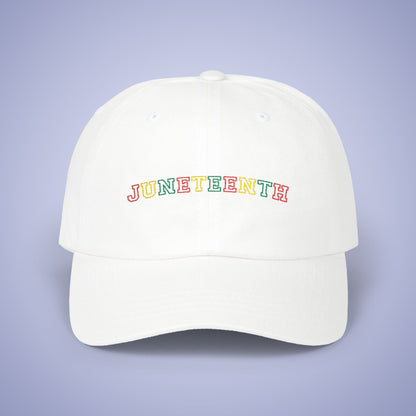 Juneteenth Embroidered Classic Dad Cap Unisex Coloured Embroidery