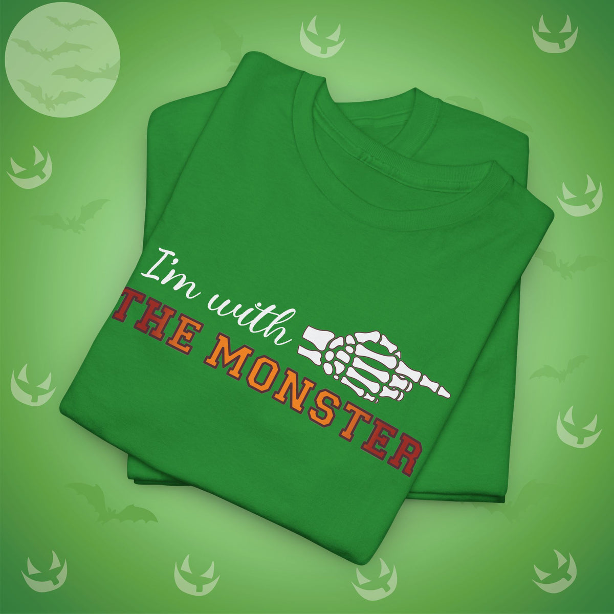 Im With THE MONSTER Couple Matching T-Shirt | Skeleton Halloween Design