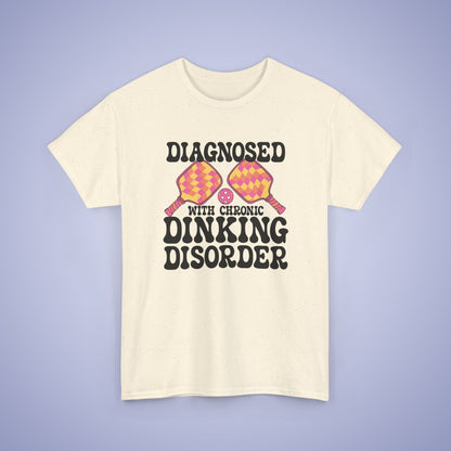 Diagnosed with a Chronic Dinking Disorder Funny Doctor Pickleball T Shirt Black Graphic Design