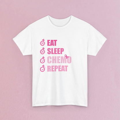 Eat Sleep Chemo Repeat Breast Cancer Survivor Unisex T Shirt