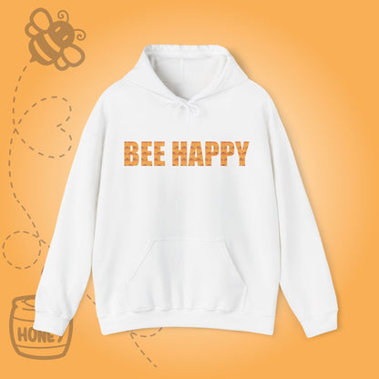 Bee Happy Sweet As Honey  Honeycomb Word Art Design Hoodie Sweatshirt