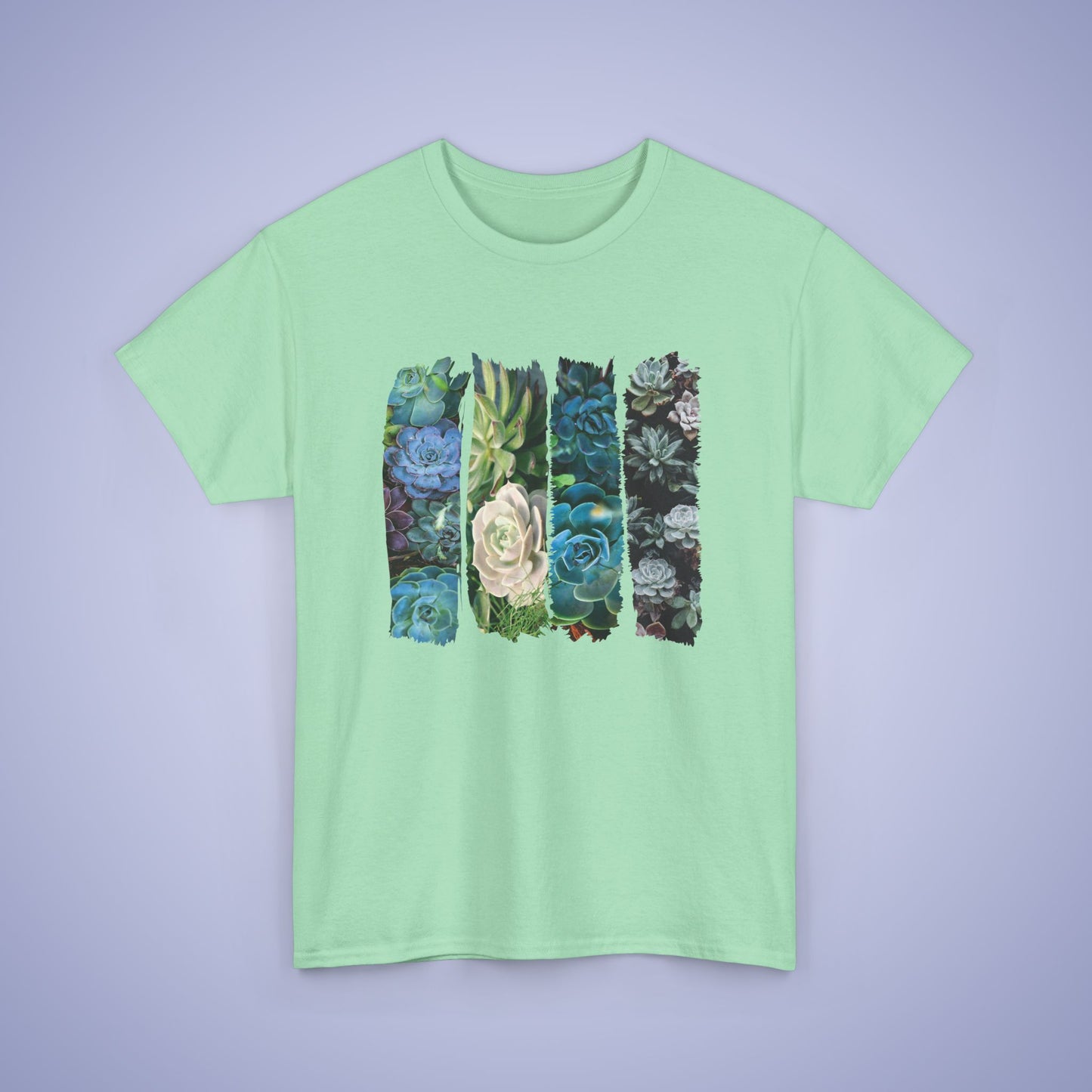 Green Succulents Lover Spring Brush Stroke Photographic Unisex Oversized T Shirt